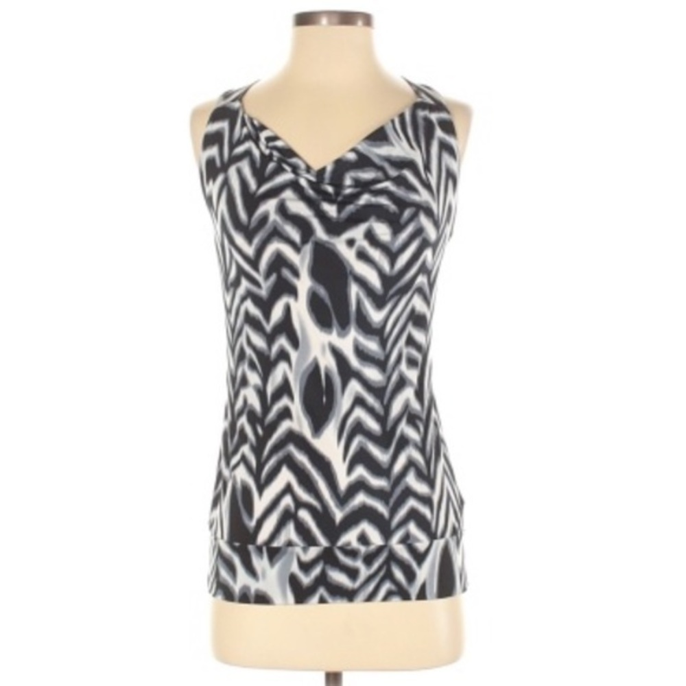 Kiwi S black & white zebra racer back stretch top